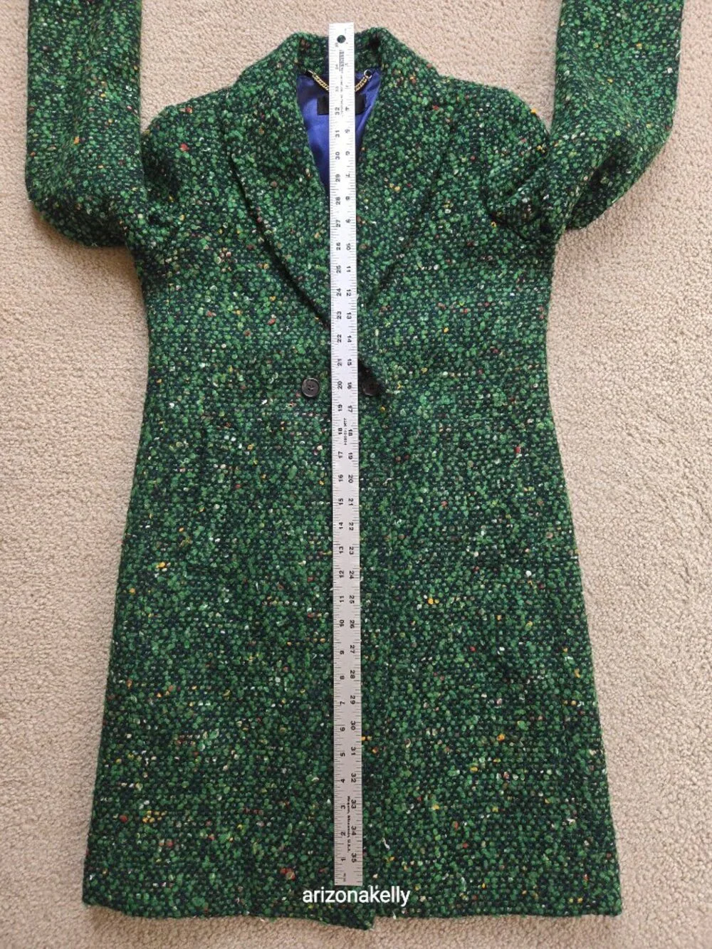 NWOT J. Crew Daphne Topcoat in Italian Tweed *RUNS BIG* Green Wool Blend 00 - Picture 9 of 16